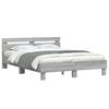 vidaXL Bedframe met hoofdeinde en LED grijs sonoma eiken 140x190 cm