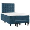 vidaXL Boxspring met matras fluweel donkerblauw 120x190 cm