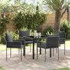 vidaXL Tuin eettafelset 5 pcs Zwart en Grijs PE Rattan