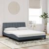 vidaXL Bed met matras "Hanko" fluweel donkergrijs 160x200 cm