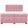 vidaXL Boxspring met matras fluweel roze 200x200 cm