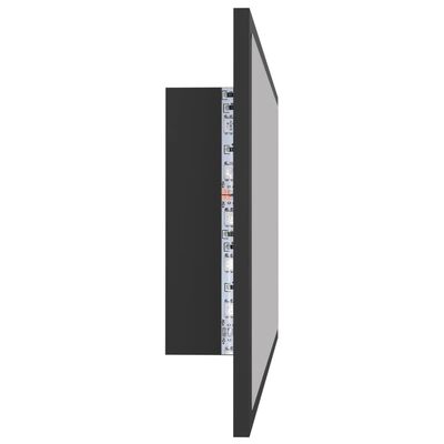 vidaXL Badkamerspiegel LED 80x8,5x37 cm spaanplaat grijs