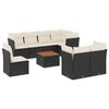 vidaXL 9-delige Loungeset met kussens poly rattan zwart