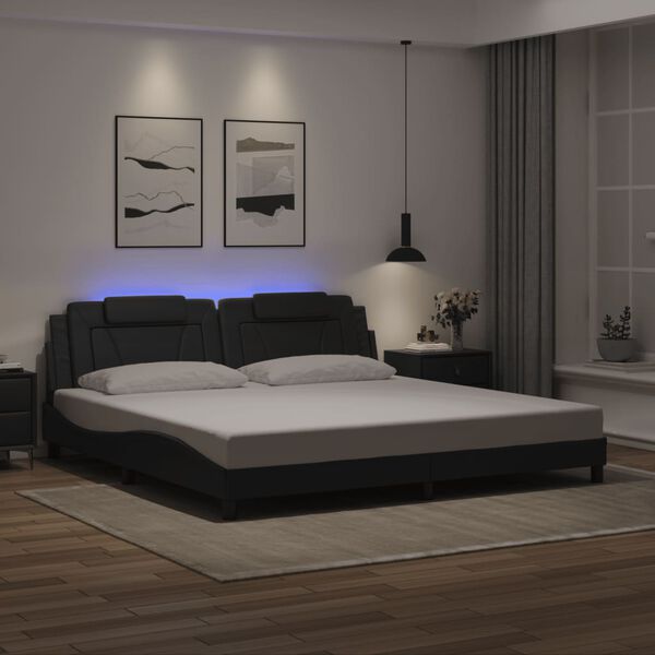 vidaXL Bedframe "Viana" met LED zonder matras zwart 200x200 cm