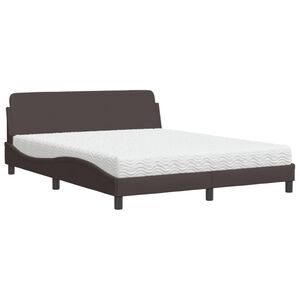 vidaXL Bed met matras "Dover" stof donkerbruin 160x200 cm
