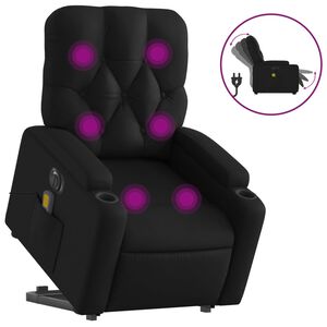 vidaXL Sta-op-massagestoel elektrisch kunstleer zwart