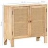 vidaXL Dressoir 80x30x73 cm massief mangohout en natuurlijk riet