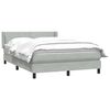 vidaXL Boxspring met matras fluweel lichtgrijs 160x210 cm