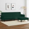 vidaXL Slaapbank 2-zits met voetenbank fluweel donkergroen
