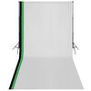 vidaXL Fotostudioset met 3 katoenen achtergronden en frame 3x6 m