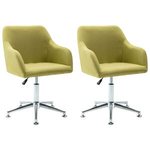vidaXL Eetkamerstoelen draaibaar 2 st stof groen