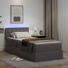 vidaXL Opbergbed met LED met matras met LED Grijs 90 x 200 cm Nep Leer
