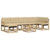 vidaXL Buiten bankenset met kussen 8 pcs Wit en Beige