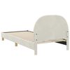 vidaXL Bedframe voor kinderen met hoofdbord Cr&egrave;me 80 x 200 cm Fluweel