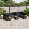 vidaXL 11-delige Loungeset met kussens poly rattan zwart