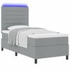 vidaXL Boxspring bed met matras met LED Lichtgrijs 80 x 200 cm Stof