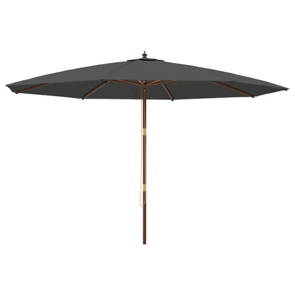 vidaXL Parasol met houten paal 400x273 cm antracietkleurig