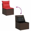 vidaXL 8-delige Loungeset met kussens poly rattan acacia bruin