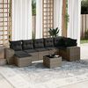 vidaXL 8-delige Loungeset met kussens poly rattan grijs