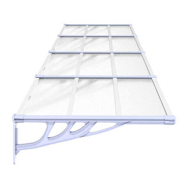 vidaXL Deurluifel 396x90 cm polycarbonaat grijs en transparant