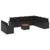 vidaXL 11-delige Loungeset met kussens poly rattan zwart