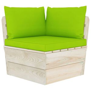 vidaXL Tuinhoekbank met kussens pallet ge&iuml;mpregneerd vurenhout