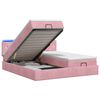 vidaXL Ottoman Bed met Matrassen en LED Roze 180 x 200 cm fluweel