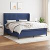 vidaXL Boxspring met matras stof blauw 180x200 cm