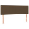 vidaXL Boxspring met matras en LED stof donkerbruin 140x200 cm