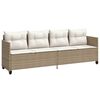 vidaXL 5-delige Loungeset met kussens poly rattan beige