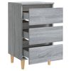 vidaXL Nachtkastjes 2 st met houten poten 40x35x69 cm grijs sonoma