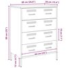 vidaXL Dressoir 68x39x89 cm staal roze