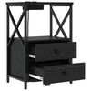 vidaXL Nachtkastje met lade Zwart Eiken 40 x 31 x 60 cm Bewerkt hout