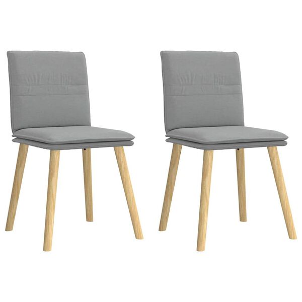vidaXL Eetkamerstoelen 2 st stof lichtgrijs