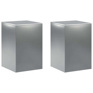 vidaXL Plantenstandaard 2 pcs zilver 40 x 40 x 60 cm Roestvrij staal