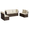 vidaXL 7-delige Loungeset met kussens poly rattan bruin