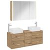 vidaXL Badkamermeubelset 4 pcs Artisanaal eiken Bewerkt hout en glas