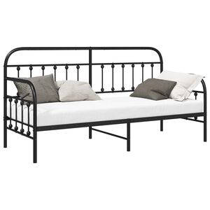 vidaXL Bedframe voor een daybed Zwart 75 x 190 cm Gepoedercoat staal