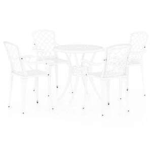 vidaXL 5-delige Bistroset gietaluminium wit