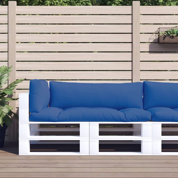 vidaXL Palletkussens 3 st stof blauw