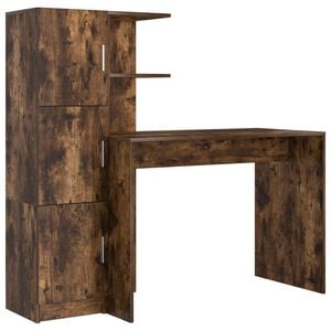 vidaXL Bureau Gerookt eiken 133.5 x 50 x 124 cm 2 st