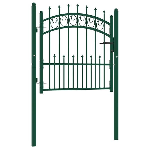 vidaXL Poort met speerpunten 104x97 cm staal groen