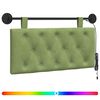 vidaXL Hangend hoofdbord Met LED-verlichting Lichtgroen Fluweel