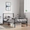 vidaXL Bedframe met hoofd- en voeteneinde metaal zwart 100x190 cm