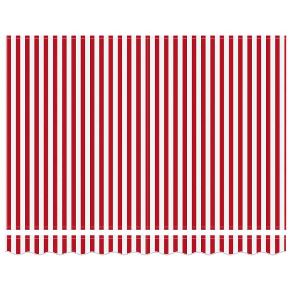 vidaXL Inklapbaar Zonnescherm Rood en Wit 350 x 250 cm