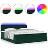 vidaXL Ottoman bed met matrassen en LED's 200x200cm fluweel