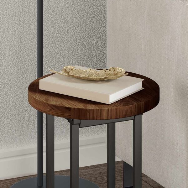 vidaXL Tafelblad Lichtbruin Ø 30 x 2.5 cm Massief eikenhout