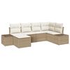 vidaXL Tuin Sofa Set met kussen 6 pcs Beige en Cr&egrave;me poly rattan