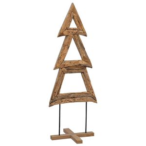 vidaXL Kerstboom met standaard Bruin 90 cm Massief teakhout