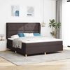 vidaXL Boxspringbed met Matras Donkergrijs 90x190 cm Donkerbruin Stof